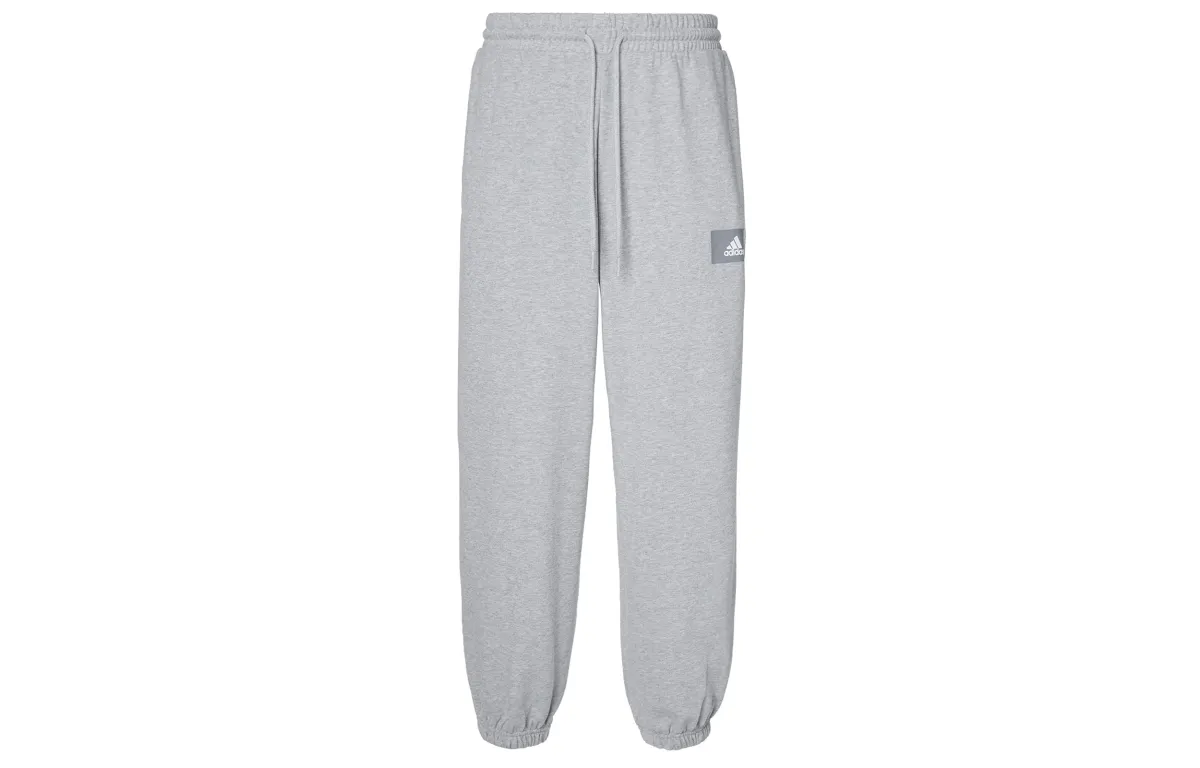 Adidas Knitted Sweatpants Men's Medium Heather Gray Moderate Cuffed Pants