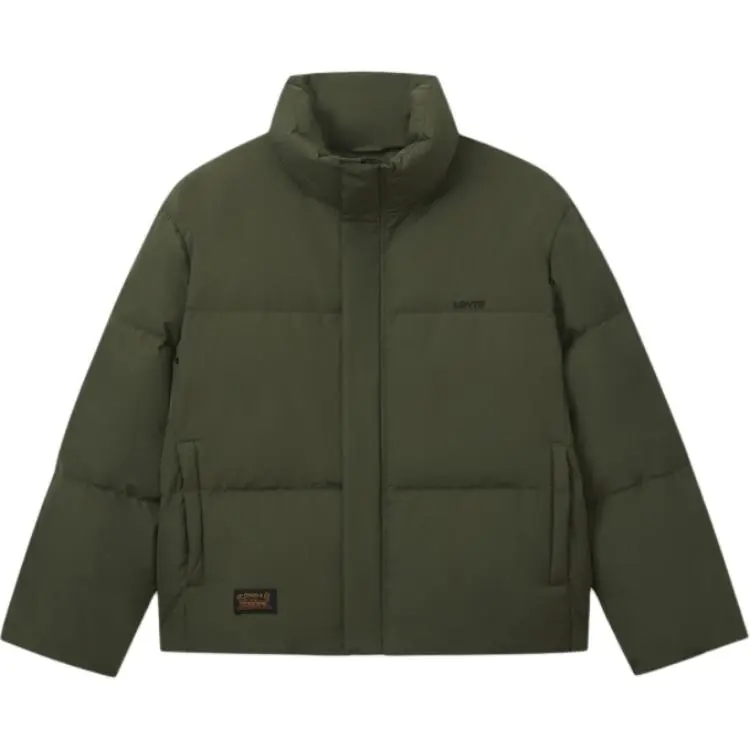 Levi's Down Jackets Men's Green Stand Collar Moderate