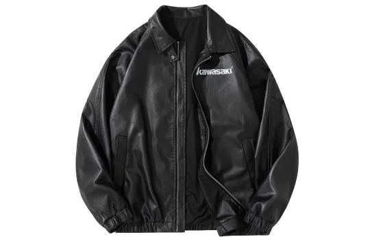 Kawasaki Leather Jackets Men's Stand Collar Moderate