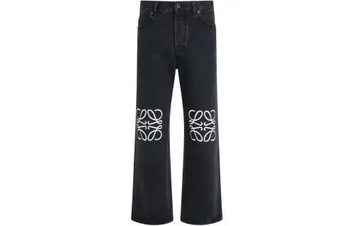 LOEWE Jeans Men's Black Moderate Straight Fit Pants
