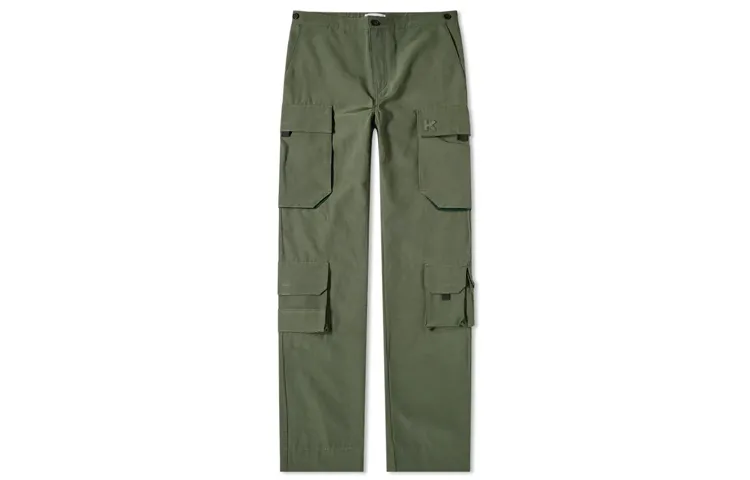 KENZO Casual Pants Men's Green Moderate Straight Fit Pants