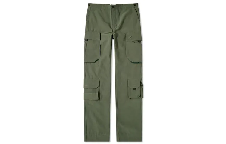 KENZO Casual Pants Men's Green Moderate Straight Fit Pants