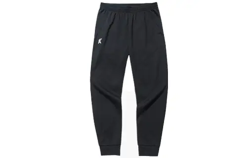 ANTA Basketball Collection Knitted Sweatpants Men's Black Moderate Cuffed Pants