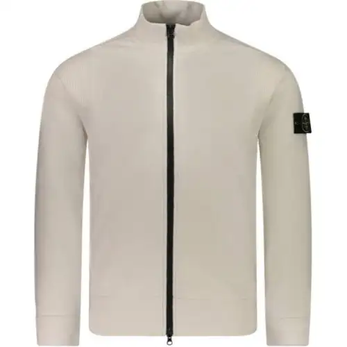 STONE ISLAND Logo Patch Zip Up Cardigan
