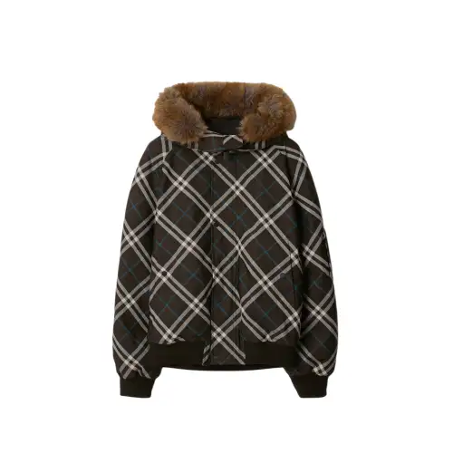 Burberry Checked Hooded Puffer Jacket