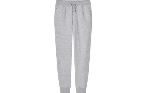 UNIQLO Solid Color Long Fleece Lined Knitted Sweatpants Unisex Gray