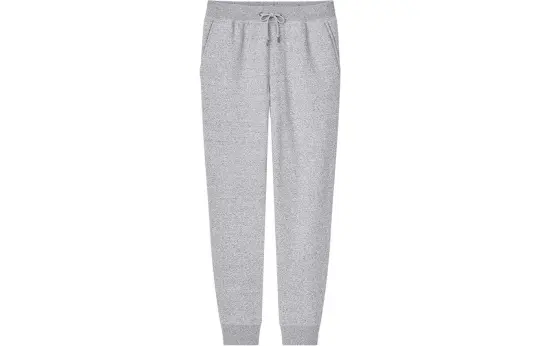 UNIQLO Solid Color Long Fleece Lined Knitted Sweatpants Unisex Gray