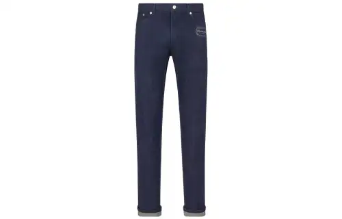 DIOR Jeans Men's Blue Moderate Straight Fit Pants