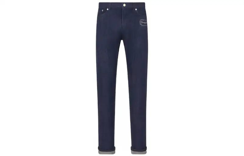 DIOR Jeans Men's Blue Moderate Straight Fit Pants