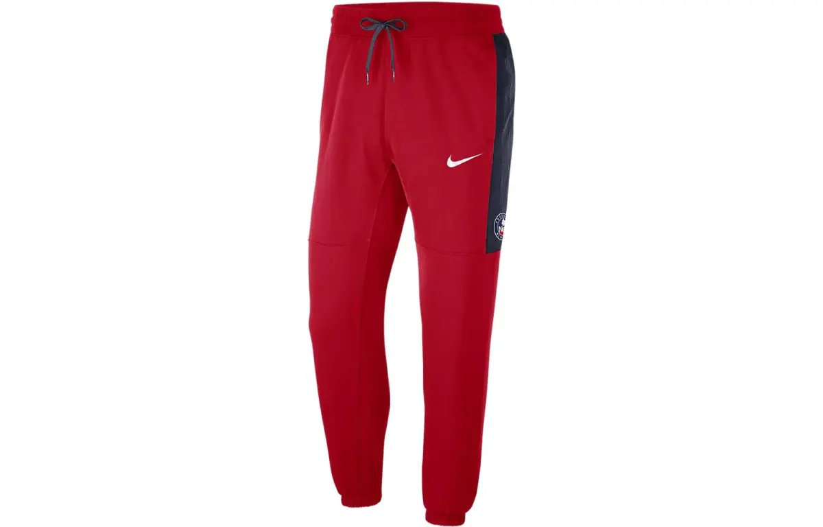 Nike Knitted Sweatpants Men's Red Moderate Tapered Pants