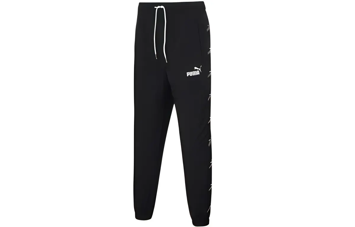 PUMA Casual Pants Men's Black Moderate Cuffed Pants