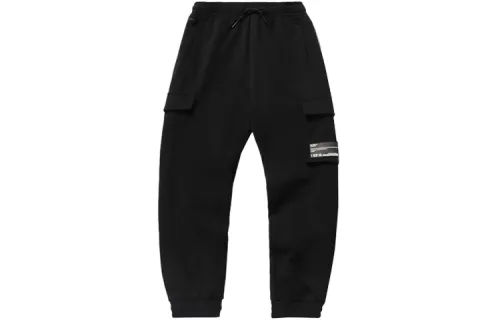 Li Ning Sports Fashion Collection Knitted Sweatpants Men's Black Moderate Straight Fit Pants