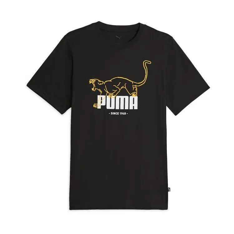 PUMA Basic GRAPHICS T Shirt Men's Black 01