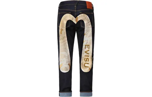 EVISU Jeans Men's Denim Blue Moderate Tapered Pants