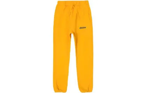 Drew house Letter Logo Series Knitted Sweatpants Unisex Yellow Moderate Cuffed Pants