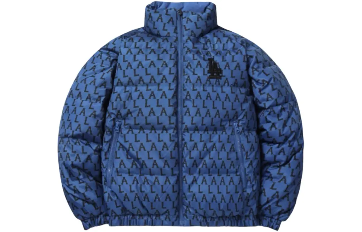 MLB Monogram Down Jacket Winter, Short Unisex Blue