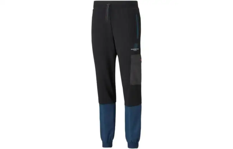 PUMA Knitted Sweatpants Men's Black Moderate Cuffed Pants