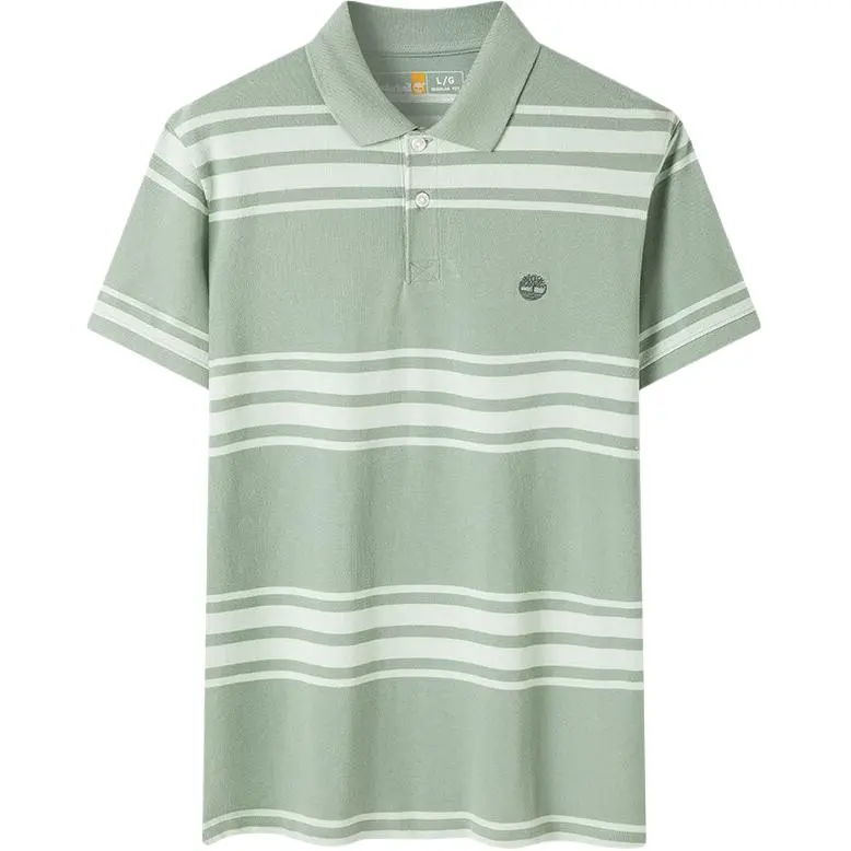 Timberland Polo Shirt Men's Green Stripes