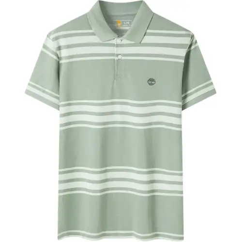 Timberland Polo Shirt Men's Green Stripes