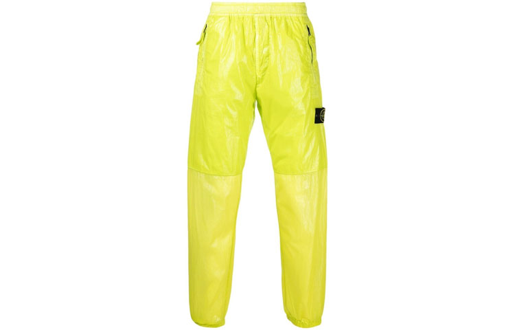 STONE ISLAND Knitted Sweatpants Men's Yellow Moderate Slim Fit Pants