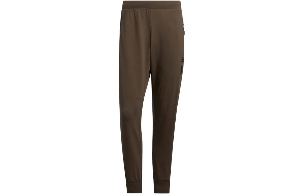 Adidas Knitted Sweatpants Men's Dark Gray Olive Green Moderate Cuffed Pants