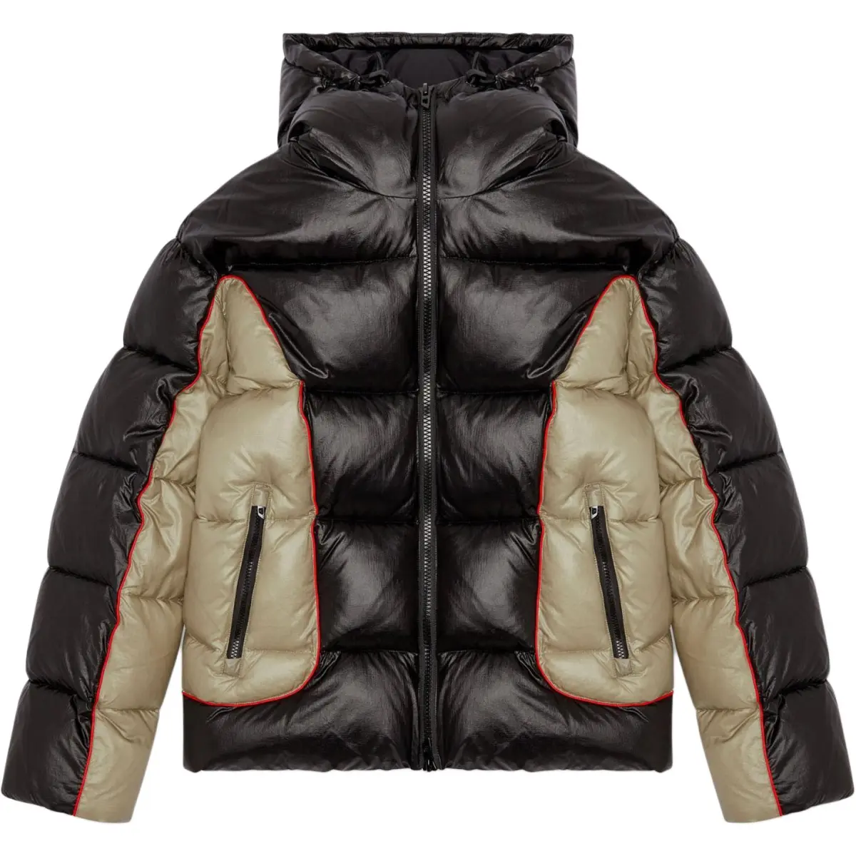 Diesel Hooded Zip-Up Quilted Jacket
