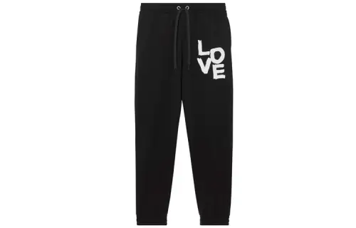 Burberry Casual Pants Men's Black Moderate Cuffed Pants