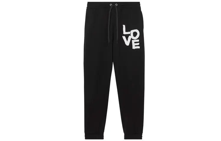 Burberry Casual Pants Men's Black Moderate Cuffed Pants
