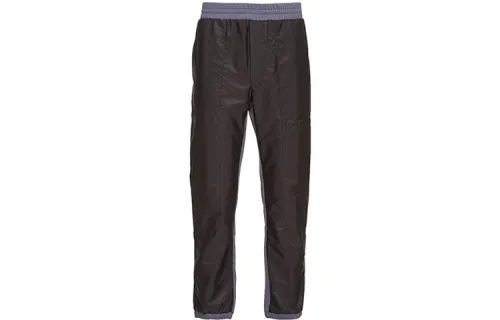 PRADA Knitted Sweatpants Men's Black Moderate Straight Fit Pants