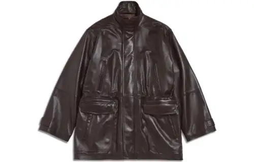 Balenciaga Oversized Leather Coat