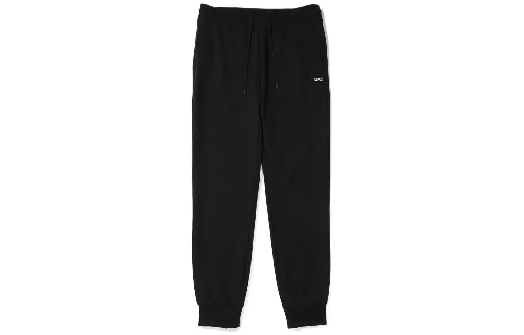FILA Knitted Sweatpants Unisex Black Moderate Cuffed Pants