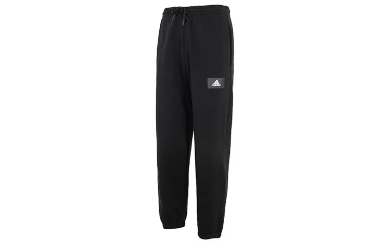 Adidas Knitted Sweatpants Men's Black Moderate Cuffed Pants