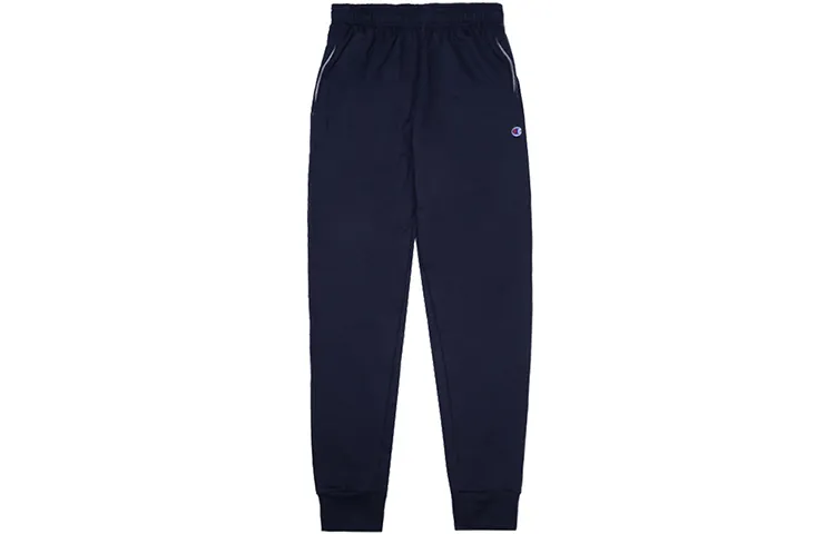 Champion FW21 Champion Small Logo Solid Color Fleece Lined Sweatpants Men's Navy Blue