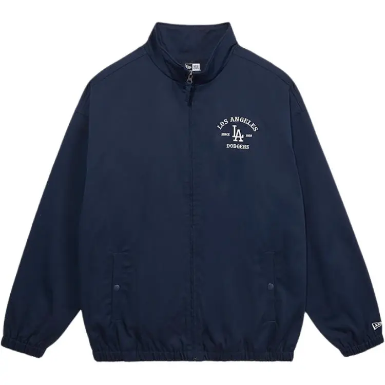 New Era Los Angeles Dodgers Jackets Unisex Navy Blue Stand Collar Moderate Workwear