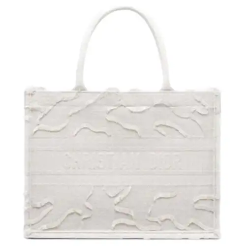 DIOR BookTote Canvas Bag, Tote Bag, Shopping Bag, Handbag Small Women's White