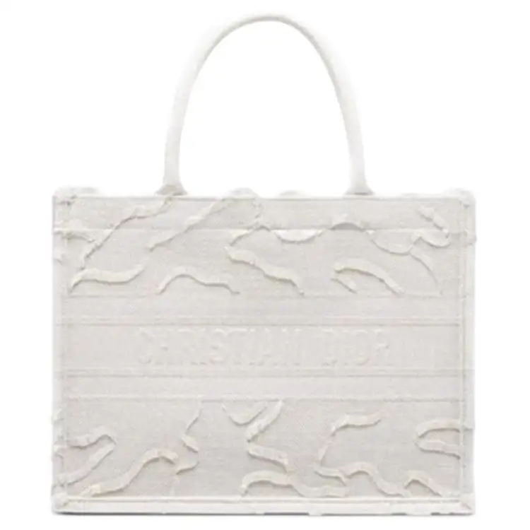 DIOR BookTote Canvas Bag, Tote Bag, Shopping Bag, Handbag Small Women's White