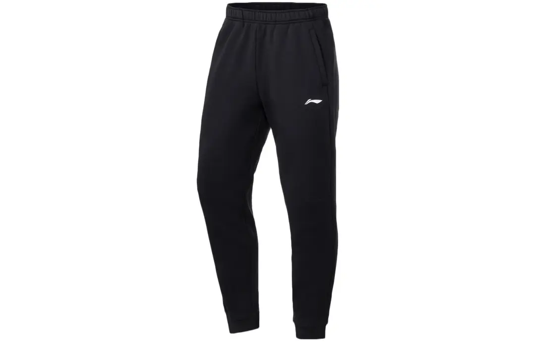 Li Ning Training Series Logo Print Fleece Lined Sweatpants Men's Black