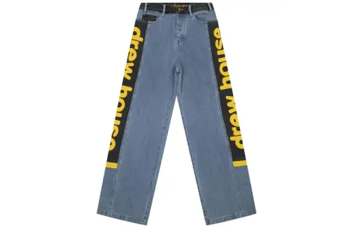 Drew house Jeans Unisex Blue Moderate Wide Leg Pants