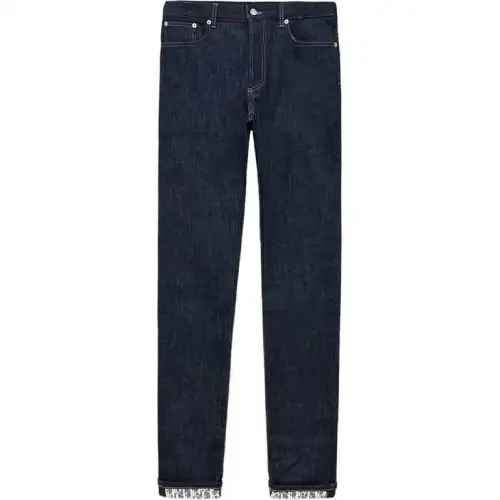 DIOR Jeans Men's Blue Moderate Straight Fit Pants