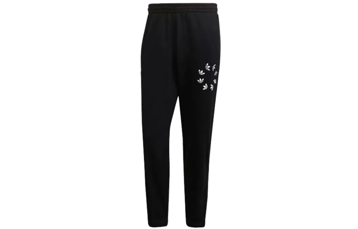 Adidas Originals Knitted Sweatpants Men's Black Moderate Cuffed Pants