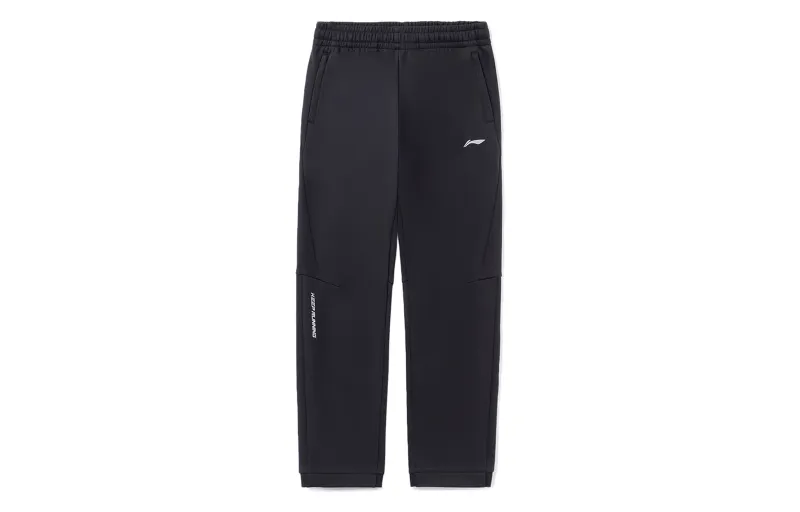 Li Ning Training Series Fleece Lined Solid Color Sports Pants Sweatpants Men's Black