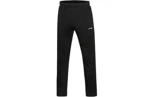 Li Ning Knitted Sweatpants Men's Black Moderate Straight Fit Pants