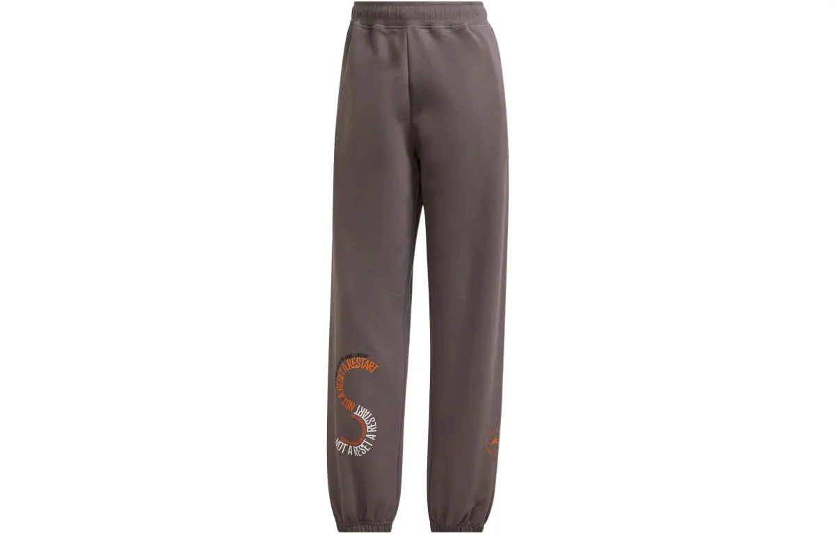 Adidas Knitted Sweatpants Unisex Brown Moderate Cuffed Pants
