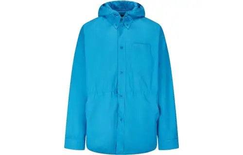 Balenciaga Parka Coats Men's Blue Hooded Moderate