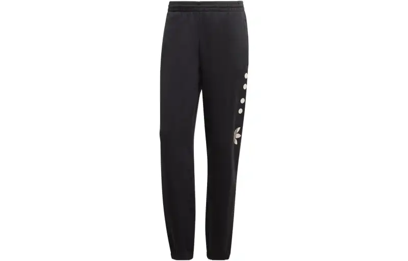 Adidas Originals Knitted Sweatpants Men's Black Moderate Straight Fit Pants