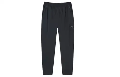ANTA Variety Training Collection Knitted Sweatpants Men's Black Moderate Pencil Pants