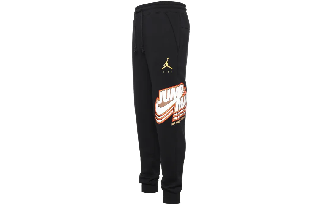 Jordan Fun Print Fleece Lined Sweatpants Knitted Sweatpants Men's Black