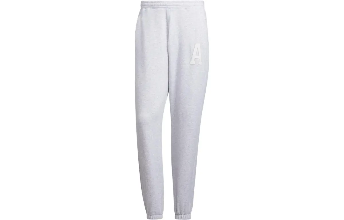 Adidas Letter Pants Knitted Sweatpants Men's Light Gray