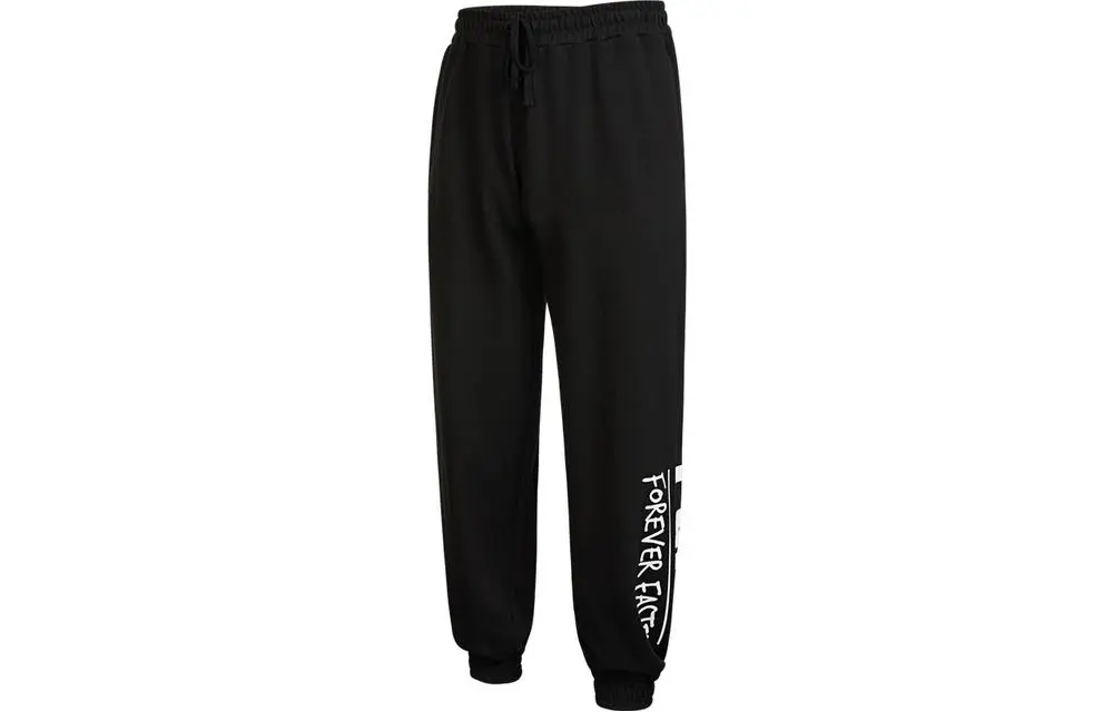 PUMA Knitted Sweatpants Unisex Black Moderate Straight Fit Pants