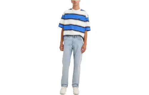 Levis Jeans Men's White Blue Moderate Straight Fit Pants